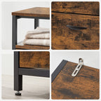 Schuhschrank - mit 4 Ventilen - Schuhspeicher - Industrial - Braun / Schwarz