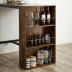 Bar Tisch - Küchentisch - Esstisch - mit 3 offenen Fächern - 110 x 60 x 100 cm - Brown
