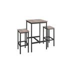 Bar Tisch-2 Stühle-Kitchen-Grauge Spotted-Ink Black Schwarz