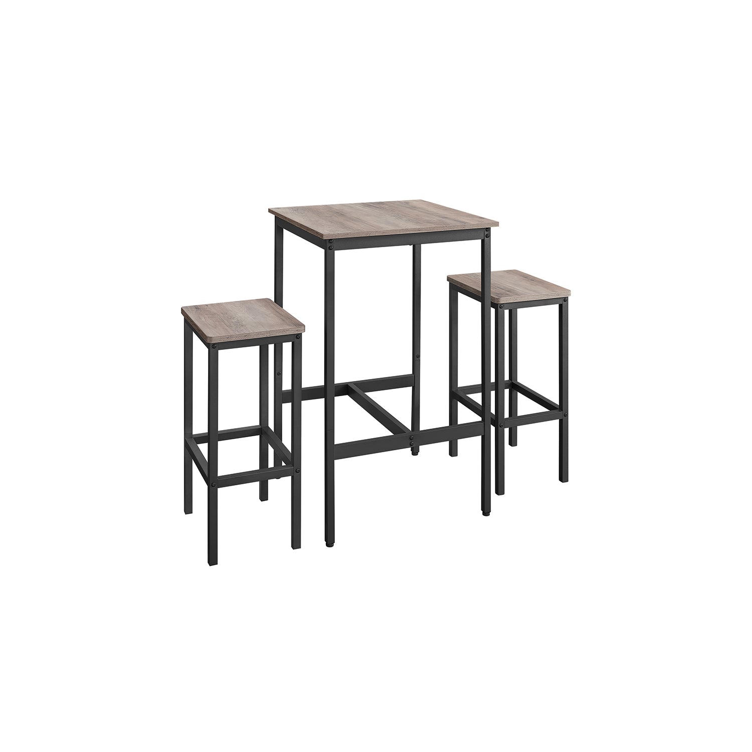 Bar Tisch-2 Stühle-Kitchen-Grauge Spotted-Ink Black Schwarz