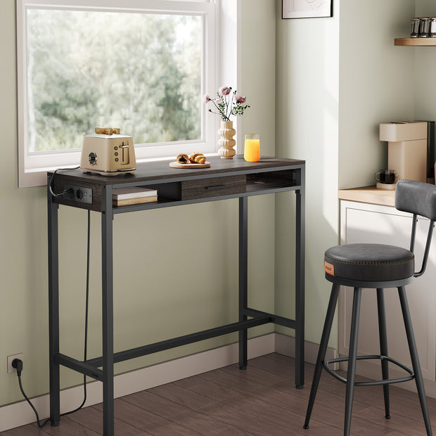 Stabentisch mit Ladestation und Schublade 40 x 99,8 x 104,6 cm