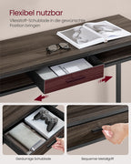 Stabentisch mit Ladestation und Schublade 40 x 99,8 x 104,6 cm
