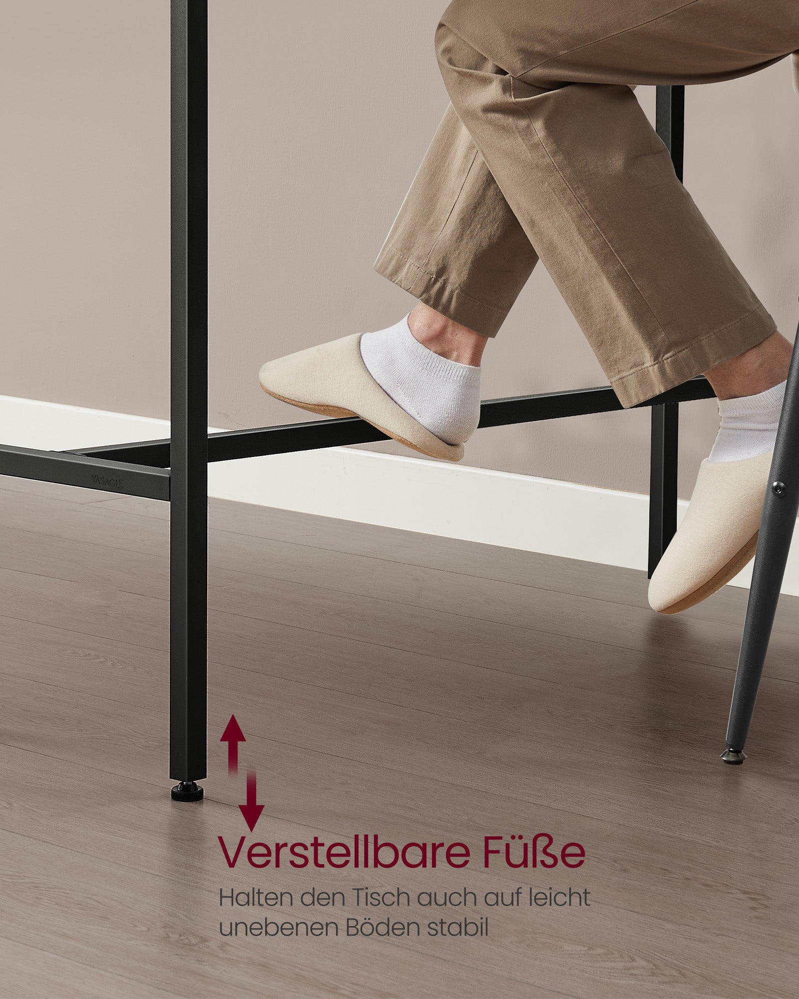 Stabentisch mit Ladestation und Schublade 40 x 99,8 x 104,6 cm