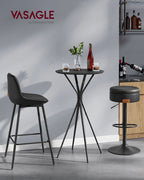 Balkentisch mit Metallrahmen 60 x 60 x 105 cm Tintenschwarz-MAT Schwarz