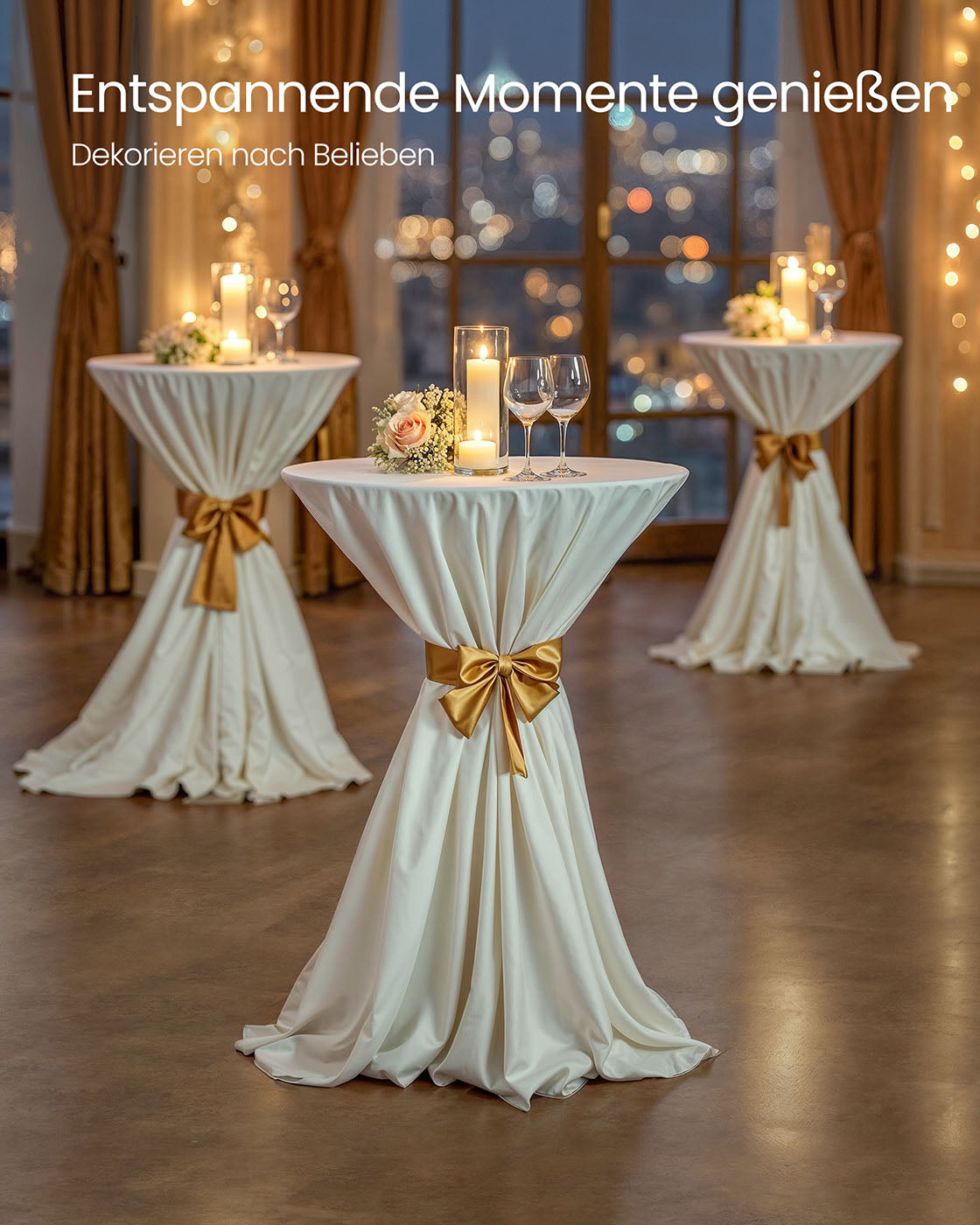 Balkentisch mit Metallrahmen 60 x 60 x 105 cm Wolkwit-mat weiß