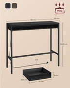 Balkentisch mit Schublade 40 x 120 x 104,6 cm Ebenholz schwarz schwarz
