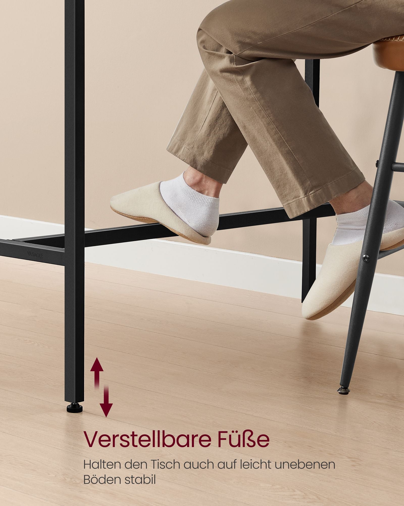 Balkentisch mit Schublade 40 x 120 x 104,6 cm Ebenholz schwarz schwarz