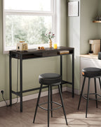 Balkentisch mit Schublade 40 x 120 x 104,6 cm Aschebraun