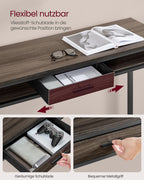 Balkentisch mit Schublade 40 x 120 x 104,6 cm Aschebraun