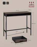 Balkentisch mit Schublade 40 x 120 x 104,6 cm Aschebraun
