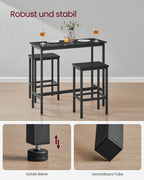 Bartafelset - mit Barhocker - Vintage Brown und Tinte schwarz