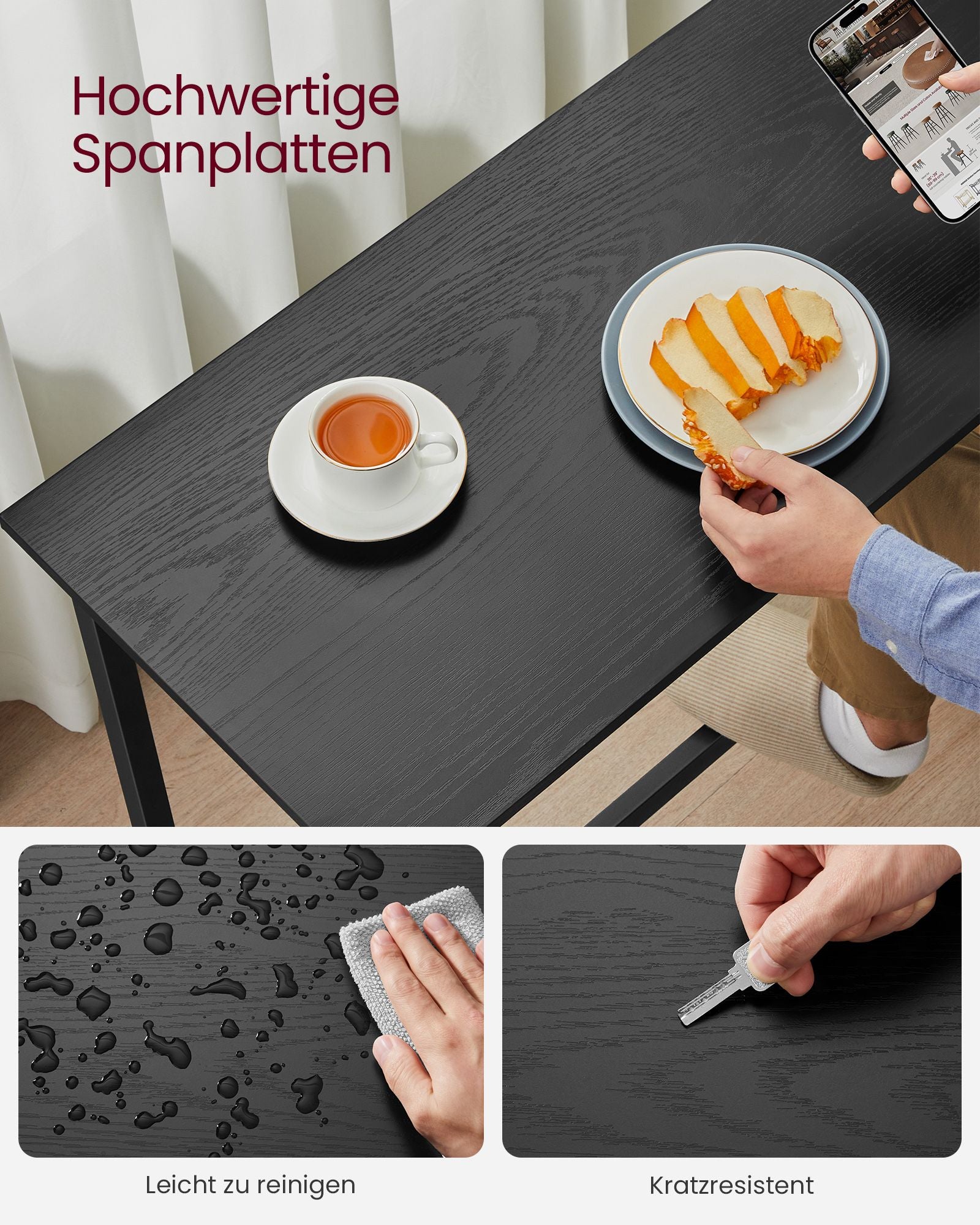Bartafelset - mit Barhocker - Vintage Brown und Tinte schwarz