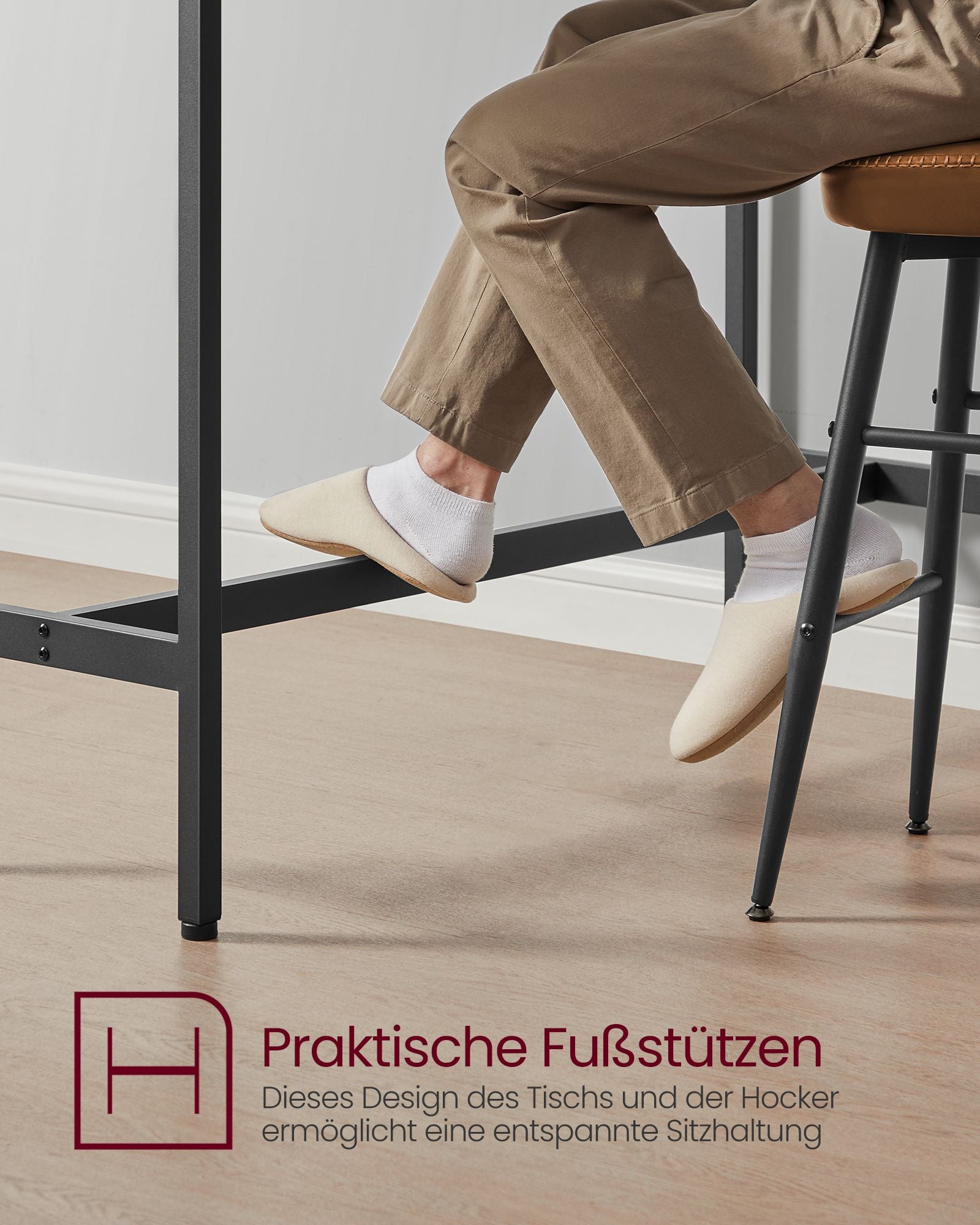 Bartafelset - mit Barhocker - Vintage Brown und Tinte schwarz
