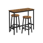 Bartafelset-mit 2 Bar Stuhl-Vintage Brown-Zwart