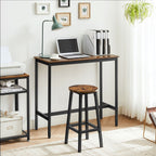 Bartafelset-mit 2 Bar Stuhl-Vintage Brown-Zwart