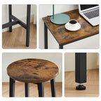 Bartafelset-mit 2 Bar Stuhl-Vintage Brown-Zwart