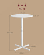 Stangentisch - Runde - 60 x 60 x 104,5 cm - Schneewittchen