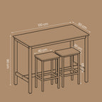 Bartafel - Industrial Look - mit 2 Barhockern