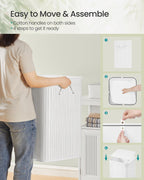 Bambus Wäschereikorb mit Deckel und Griff weiß