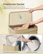 Wäschereikorb - 90 Liter - Bambus - mit Deckel - natürlich