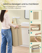 Wäschereikorb - 90 Liter - Bambus - mit Deckel - natürlich