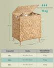 Wasmand - 2 Vakken - 130 Liter - Waterhyacint - Naturel