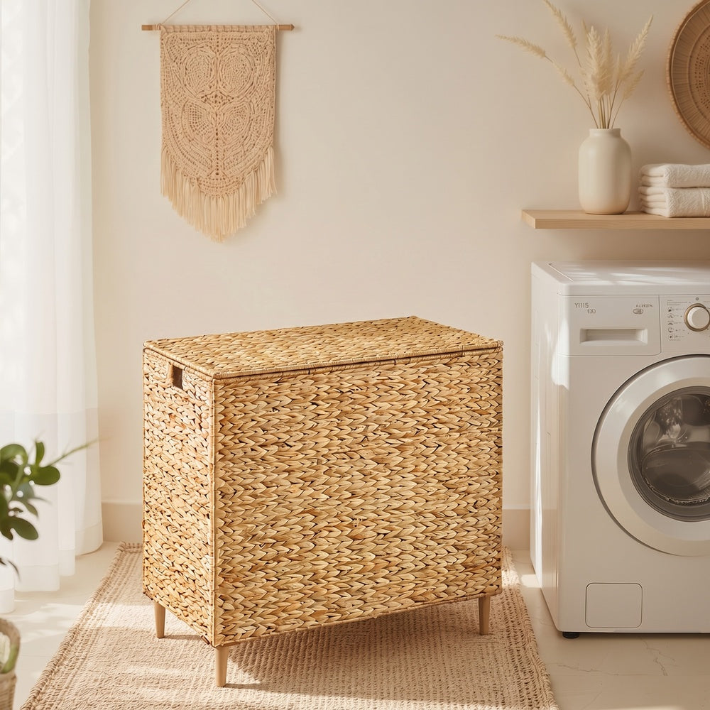 Wasmand - Met Meerdere Vakken en Deksel - Naturel - 76 x 40 x 70 cm