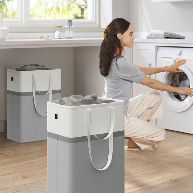 Wäschereikorbset von 2 75 l mit Griffen Taubengrau