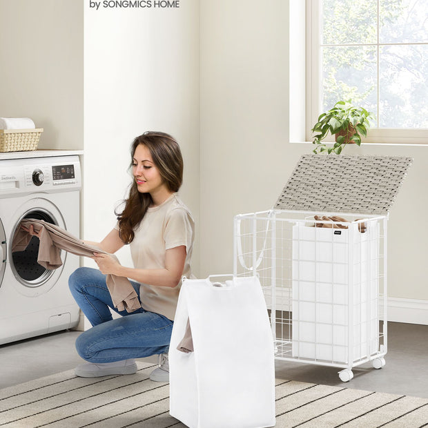 Wäschekorb - mit 2 Innentaschen - Wolkwit
