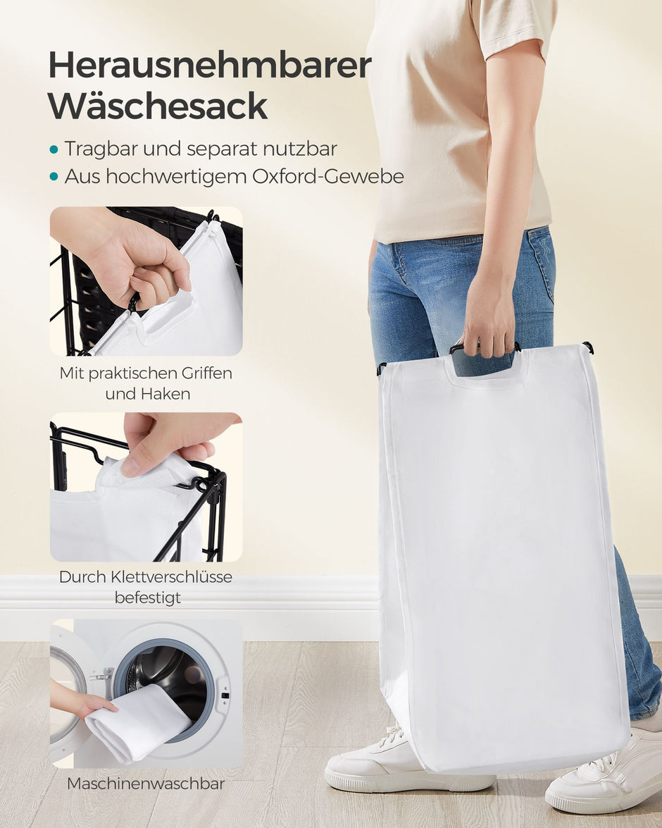 Wäschereikorb und Wäsche-Raum-ink-Schwarz-Wölnwit