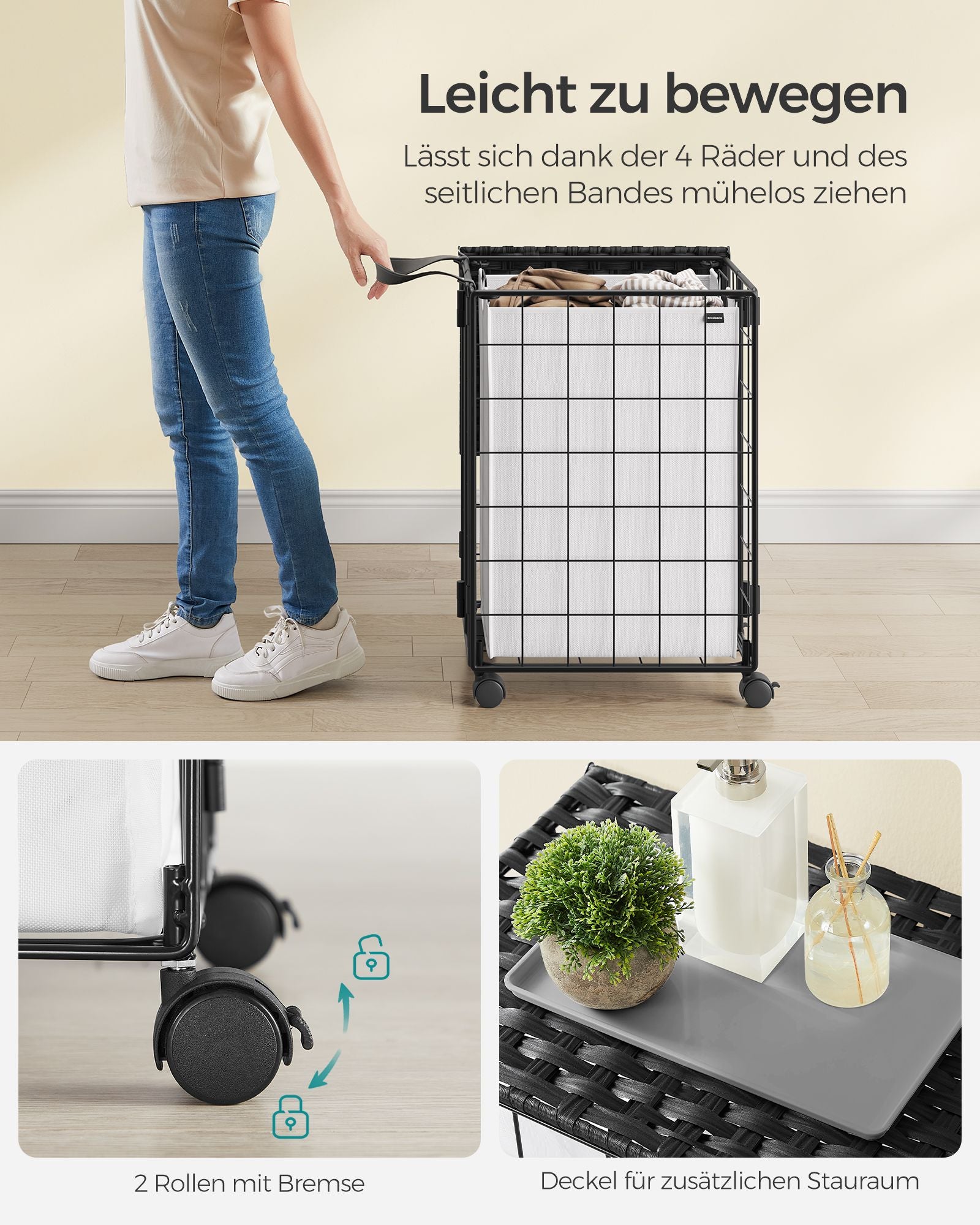 Wäschereikorb und Wäsche-Raum-ink-Schwarz-Wölnwit