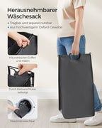 Wäscherei Korb-130 L-removable mit Rädern-Ink-Black-Leigrijs