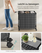 Wäscherei Korb-130 L-removable mit Rädern-Ink-Black-Leigrijs