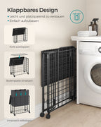 Wäscherei Korb-130 L-removable mit Rädern-Ink-Black-Leigrijs