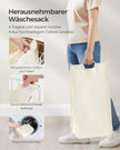 Wäschekorb auf Rädern Natural Beige-Crème White