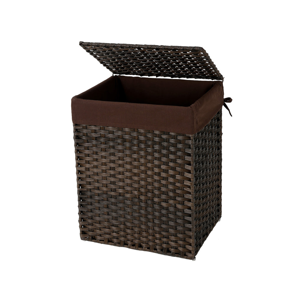 Wäschereikorb - Polyrotaner - 90 l - Brown