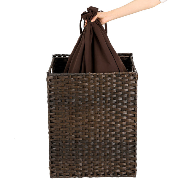 Wäschereikorb - Polyrotaner - 90 l - Brown