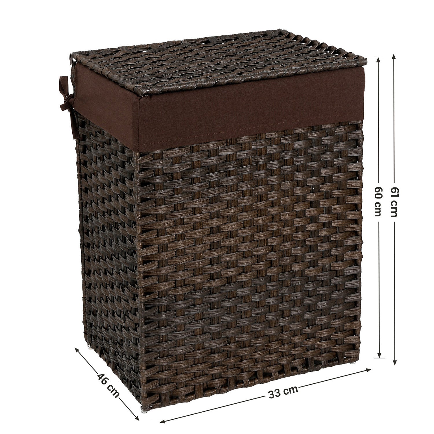 Wäschereikorb - Polyrotaner - 90 l - Brown