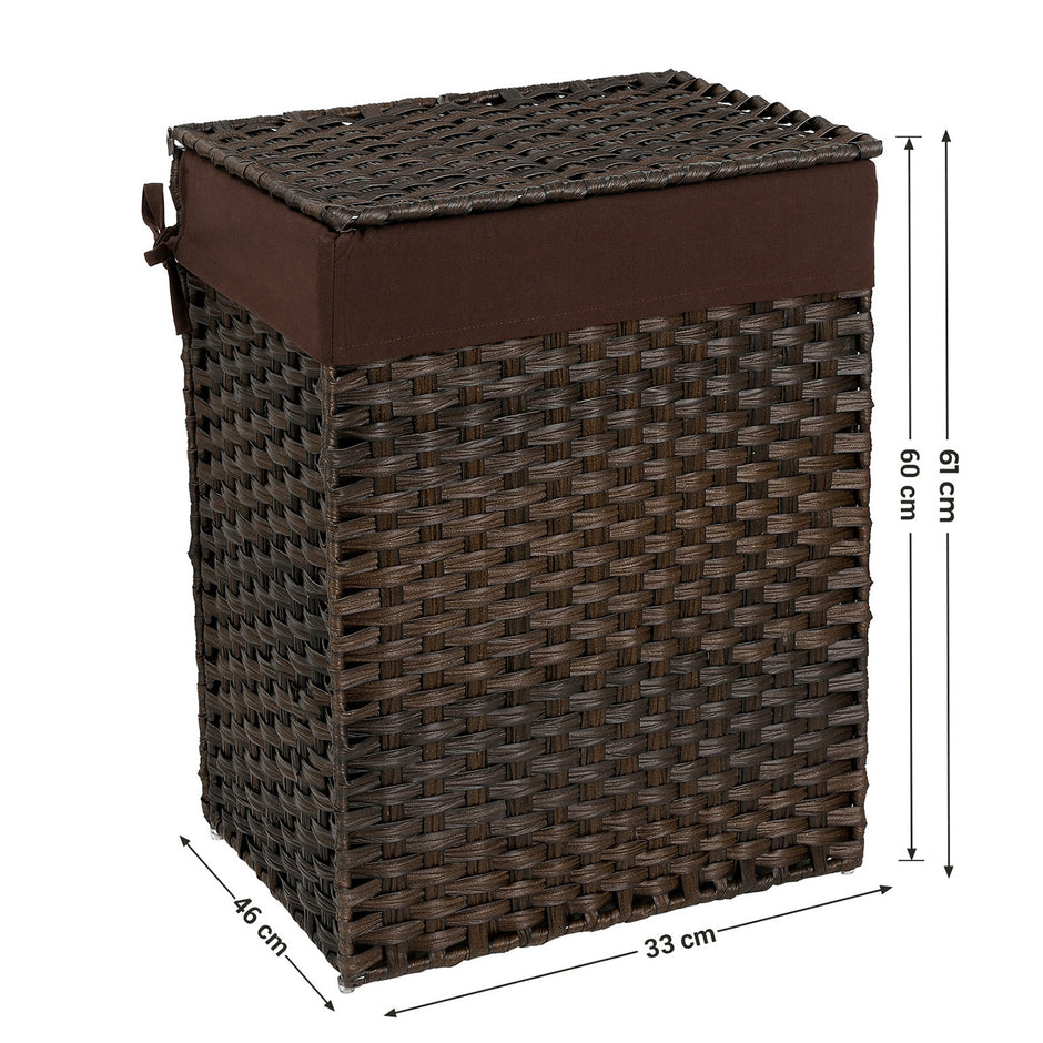 Wäschereikorb - Polyrotaner - 90 l - Brown