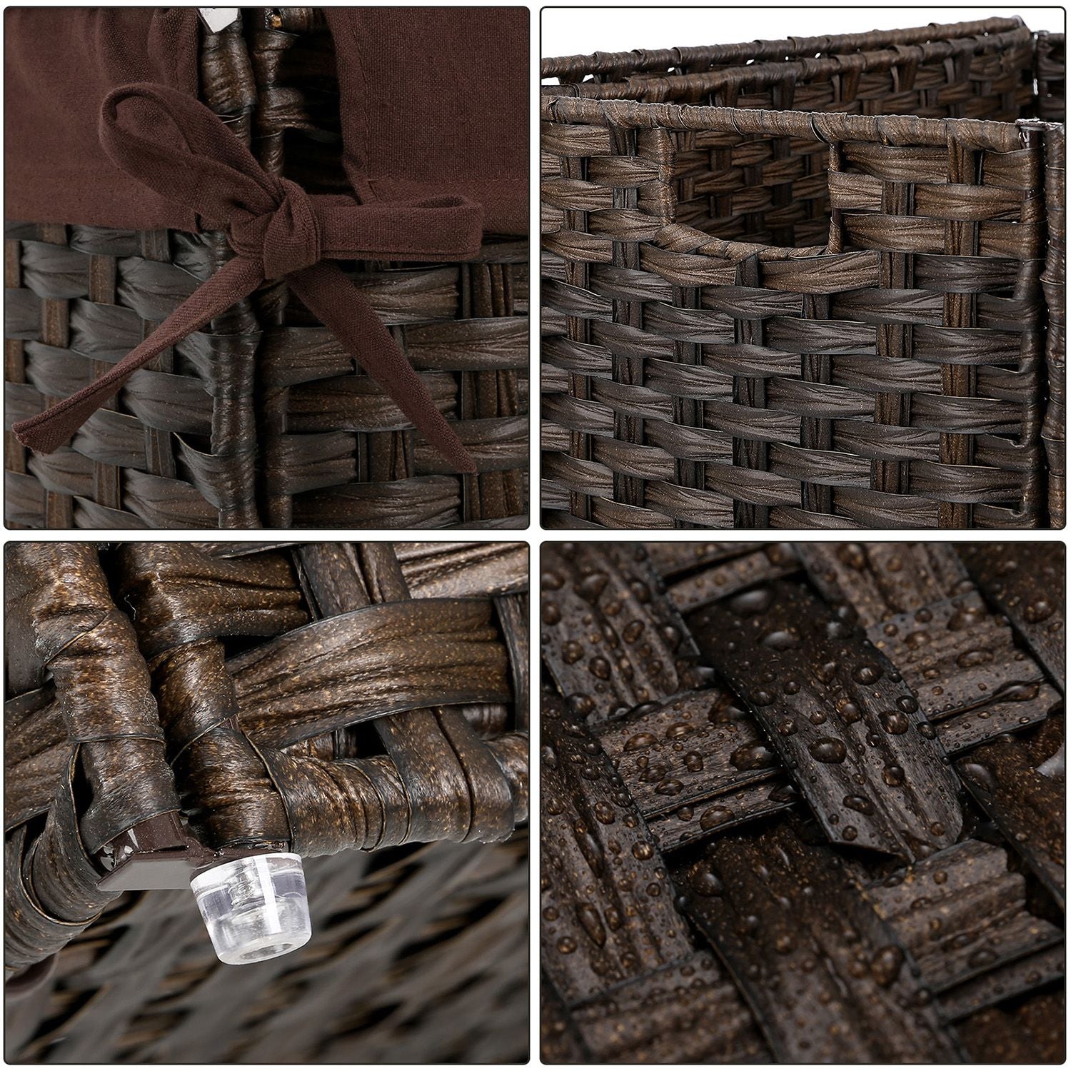 Wäschereikorb - Polyrotaner - 90 l - Brown