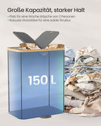 Wäschekorb mit zwei Fächern und Deckel