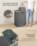 Wäschekorb mit zwei Fächern und Deckel