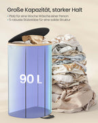 Wäschereikorb mit Deckel und abnehmbarem Beutel-Tinten-Schwarz-Natural-Beige