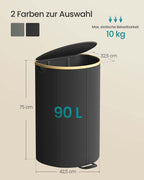 Wäschereikorb mit Deckel und abnehmbarem Beutel-Tinten-Schwarz-Natural-Beige