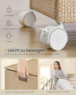 Wäschekorb 100 l mit 2 Fächern und Rädern Natural Beige-mat weiß