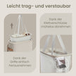Wasmand - 65 liter - 39 x 22 x 75 cm - met deksel en handvatten - beige - maximaal 10 kg