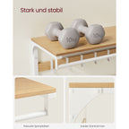 Wandtellack-mit Regal-10 abnehmbarer Hooks-Eak-White