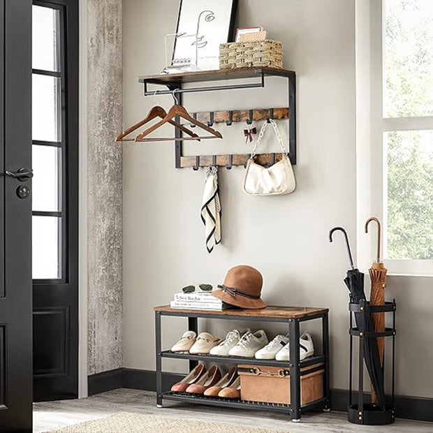 Wandbedeckungsregal mit Metallrahmen-Vintage-BROW-Zweiten