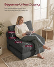 Slaapfauteuil - Opvouwbaar van Corduroy - Met Kussen - Loodgrijs - 89 x 89 x 78 cm