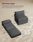 Slaapfauteuil - Opvouwbaar van Corduroy - Met Kussen - Loodgrijs - 89 x 89 x 78 cm